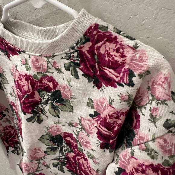 Janie and Jack Floral Puff Sleeve French Terry Sweatshirt - Picture 2 of 8